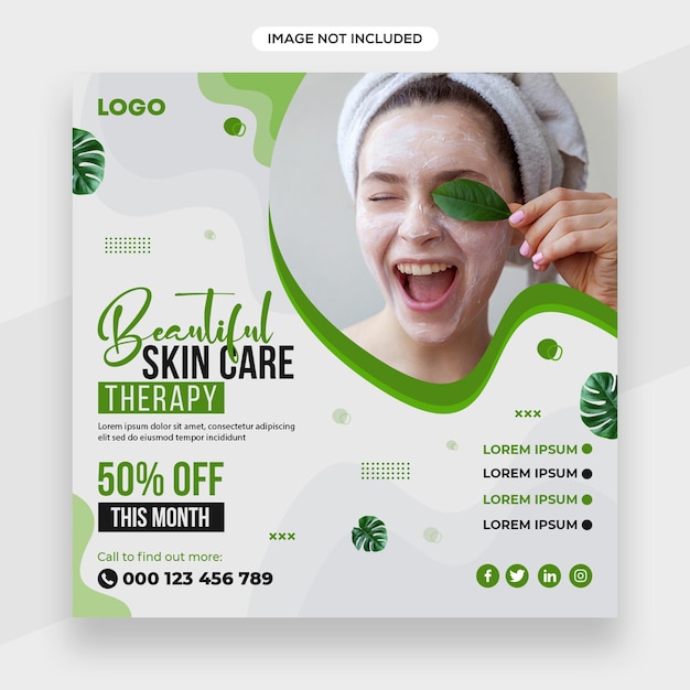 Beauty skin care related instagram banner or social media post or facebook cover template