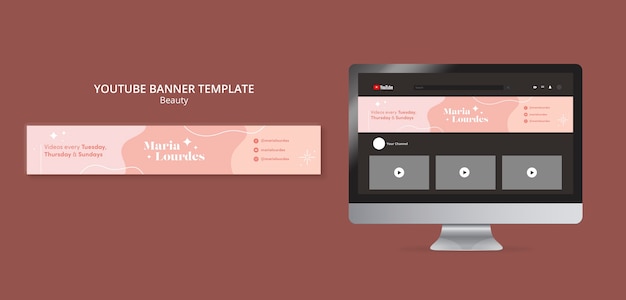 beauty and skincare cosmetics youtube banner template