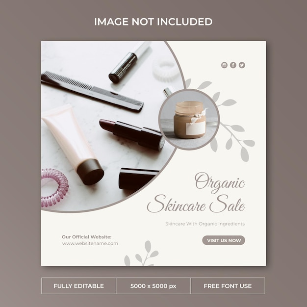 Beauty skincare instagram post PSD template