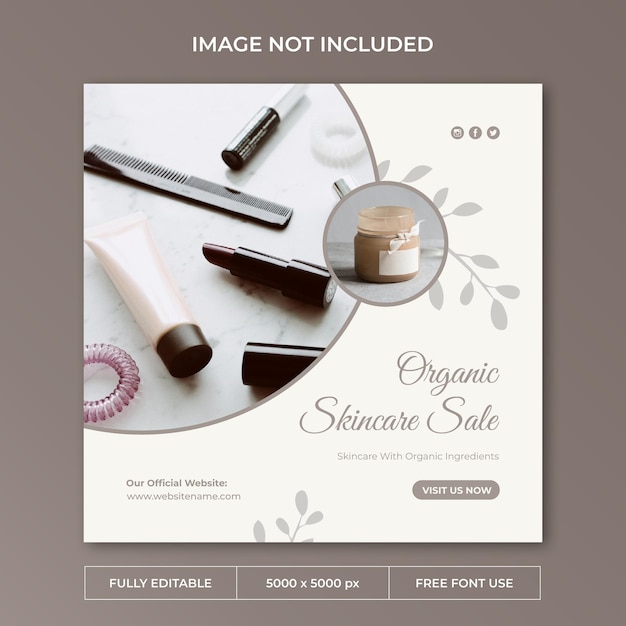 Beauty skincare instagram post psd template