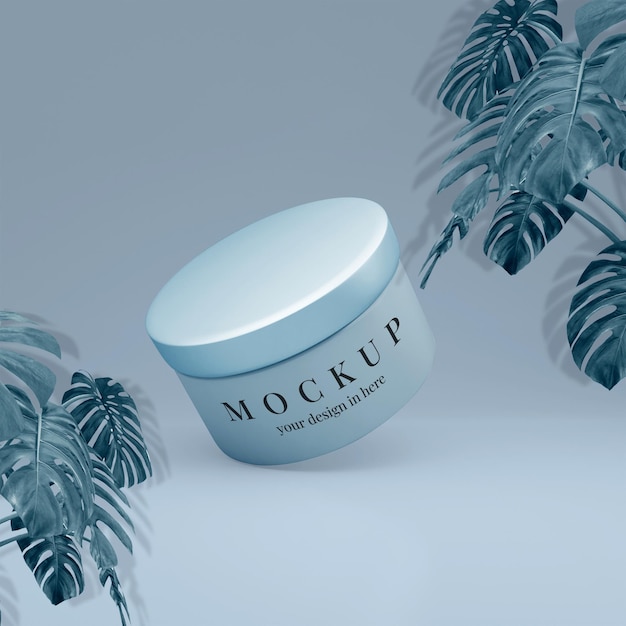 Beauty skincare mockup with natural background