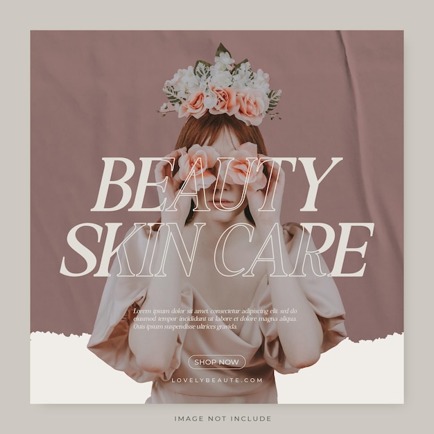 PSD beauty skincare social media instagram post template