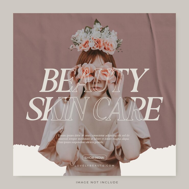 Beauty skincare social media instagram post template