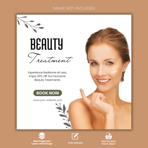beauty social media and instagram post template