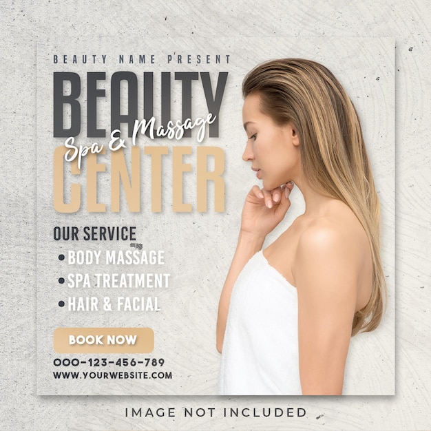 Beauty spa center social media banner post template