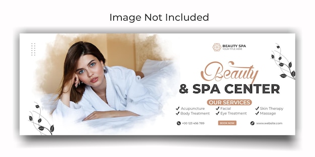 Beauty and spa center social media or facebook cover template design