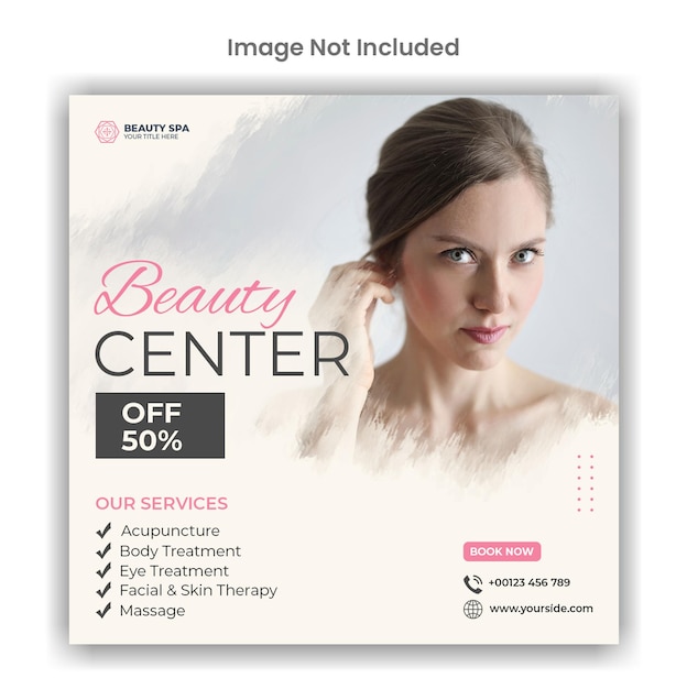 PSD beauty and spa center social media or instagram post template design