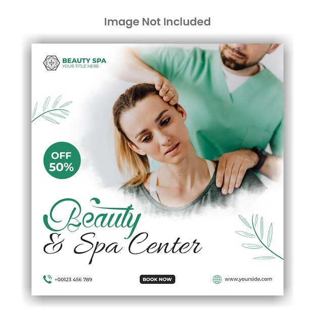 PSD beauty and spa center social media or instagram post template design