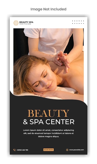 Beauty and spa center social media instagram story template design