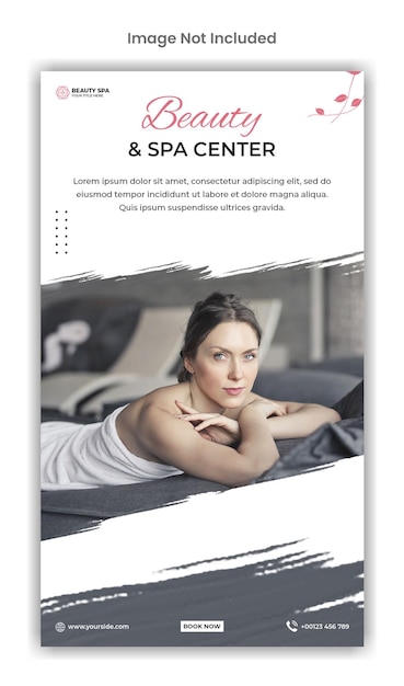 Beauty and spa center social media instagram story template design