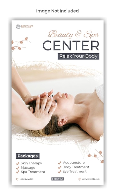 PSD beauty and spa center social media instagram story template design