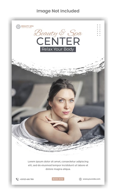 PSD beauty and spa center social media instagram story template design