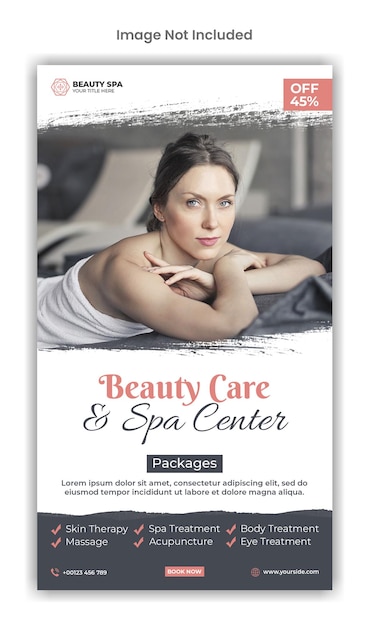 Beauty and spa center social media instagram story template design