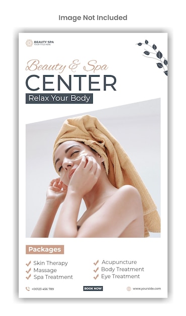 PSD beauty and spa center social media instagram story template design