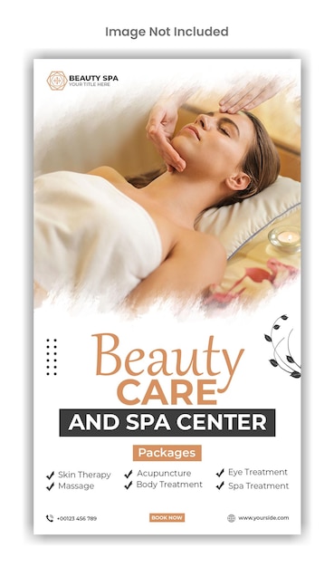 PSD beauty and spa center social media instagram story template design