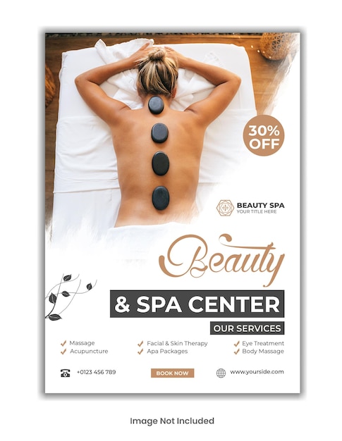 PSD beauty and spa flyer template design