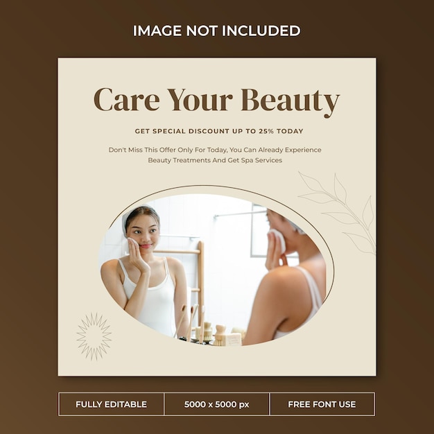 Beauty spa instagram post social media template