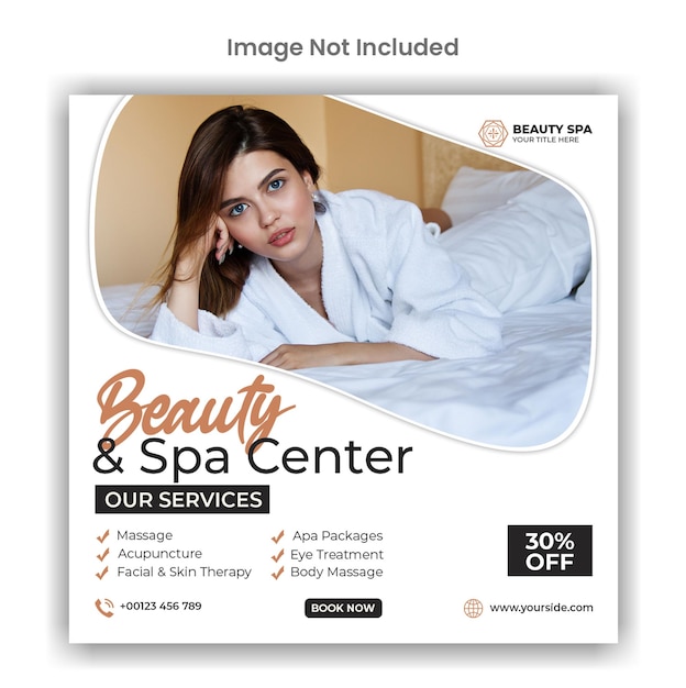Beauty and spa instagram or social media post template design