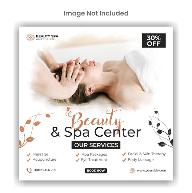 beauty and spa instagram or social media post template design