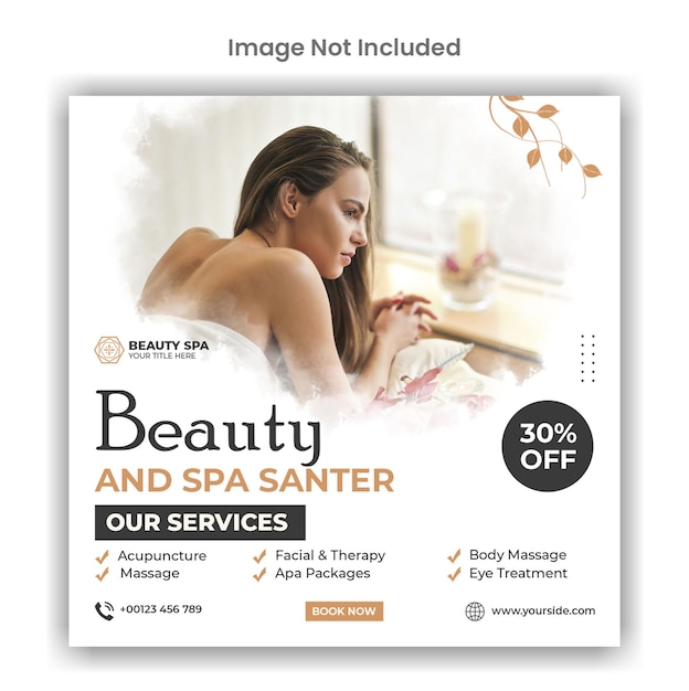 beauty and spa instagram or social media post template design
