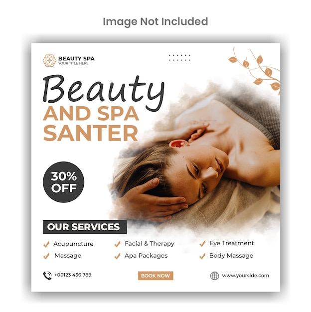 beauty and spa instagram or social media post template design