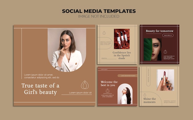 Beauty and spa instagram social media post templates