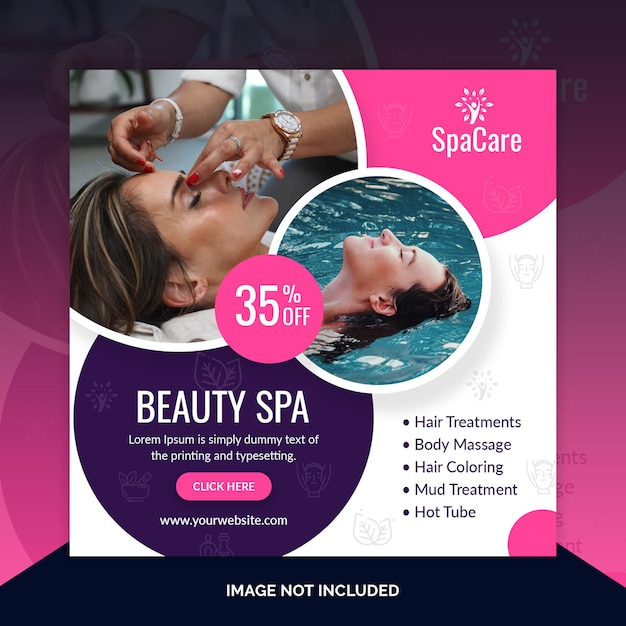 PSD beauty spa kortingsaanbieding post-sjabloon