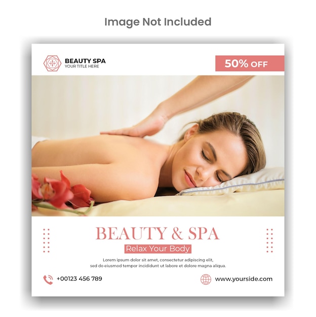 PSD beauty and spa promotion social media or instagram post template