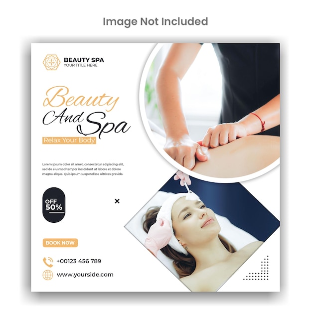 Beauty and spa promotion social media or instagram post template