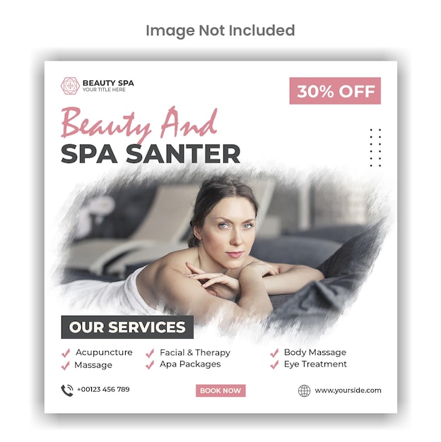 PSD beauty and spa santer social media or instagram post template design