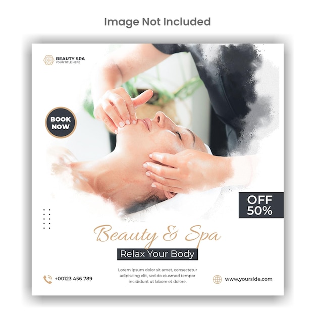 PSD beauty and spa social media or instagram post template design