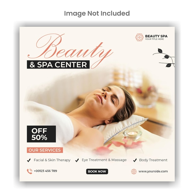 Beauty and spa social media or instagram post template design