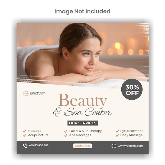 Beauty and spa social media or instagram post template design