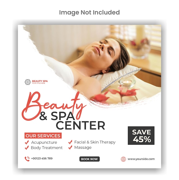 PSD beauty and spa social media or instagram post template design