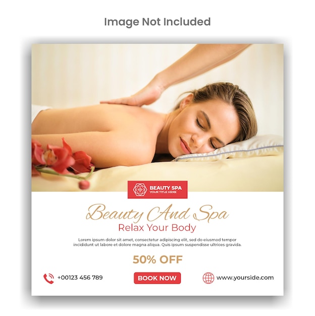 Beauty and spa social media or instagram post template design