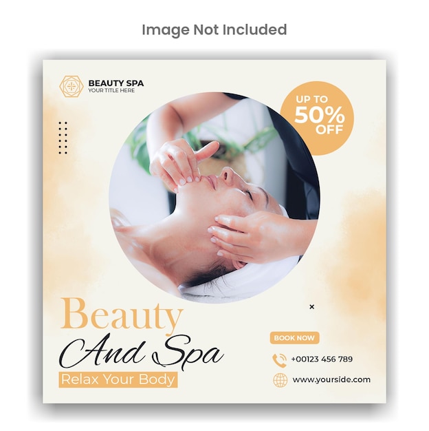 Beauty and spa social media or instagram post template design
