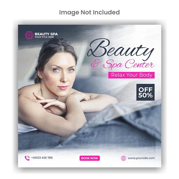Beauty and spa social media or instagram post template design