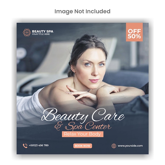 Beauty and spa social media or instagram post template design