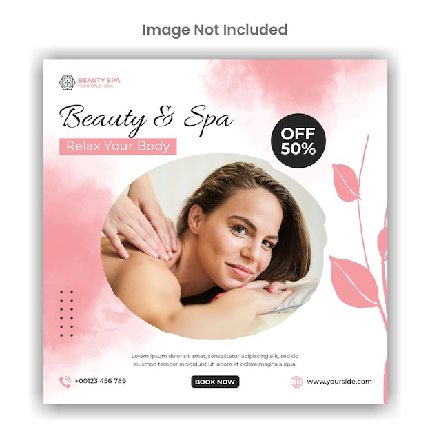 Beauty and spa social media or instagram post template design