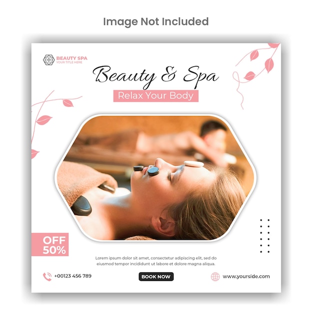 beauty and spa social media or instagram post template design