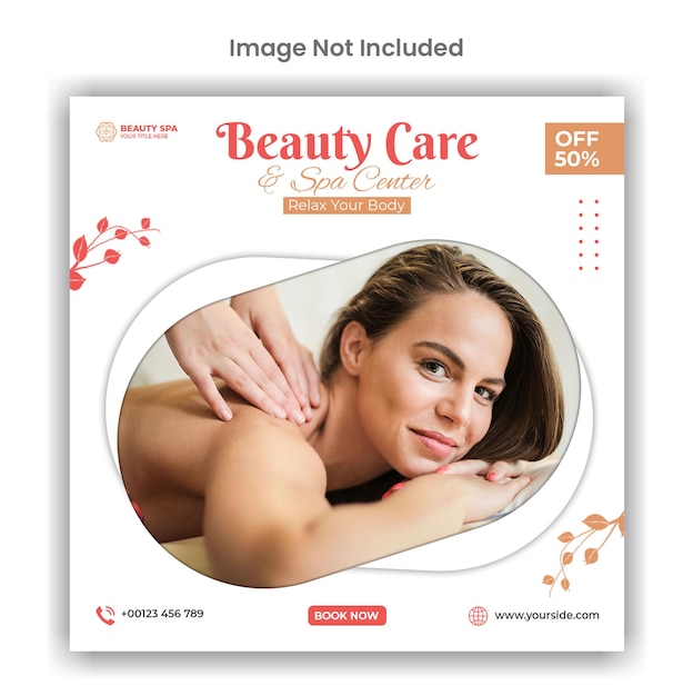 Beauty and spa social media or instagram post template design