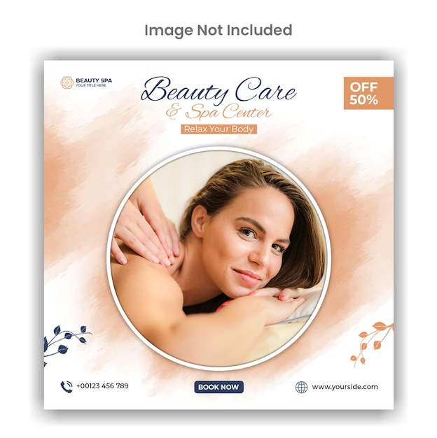 Beauty and spa social media or instagram post template design