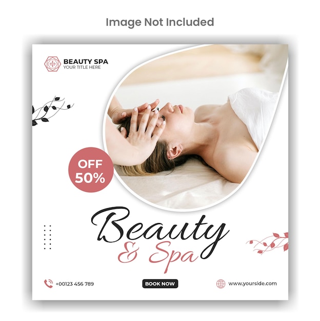 Beauty and spa social media or instagram post template design