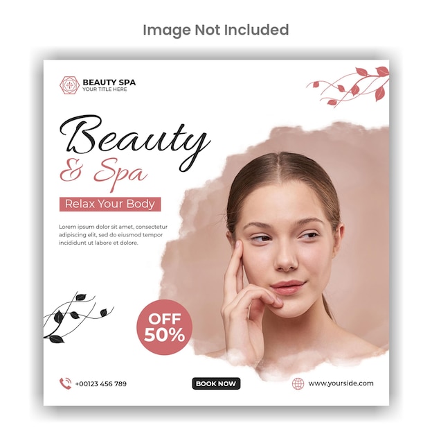 Beauty and spa social media or instagram post template design