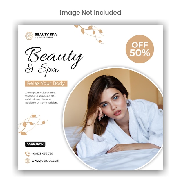 Beauty and spa social media or instagram post template design