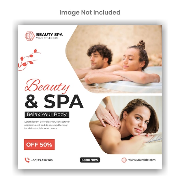 PSD beauty and spa social media or instagram post template design