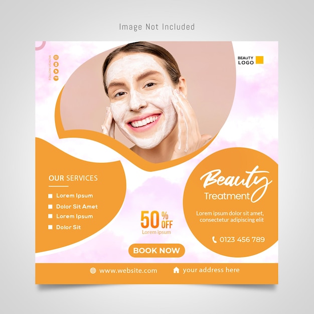 PSD beauty and spa social media or instagram post template design