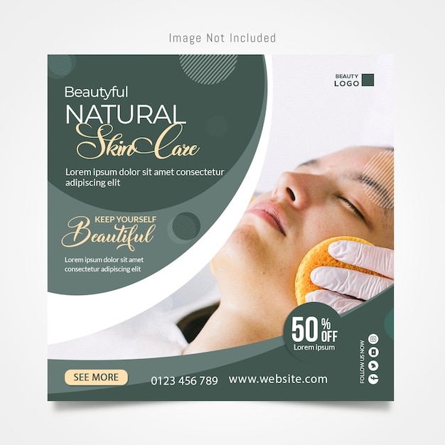 PSD beauty and spa social media or instagram post template design