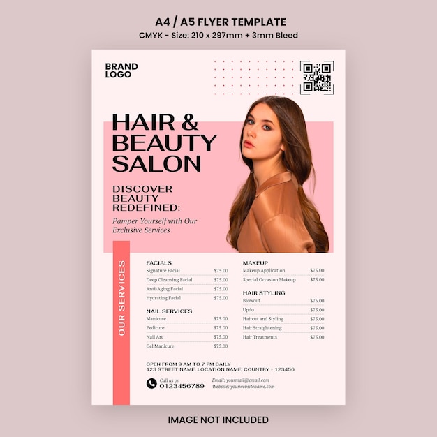 PSD beauty treatment flyer template