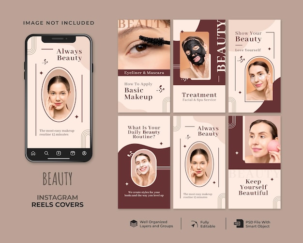 Beauty treatment instagram reels cover template